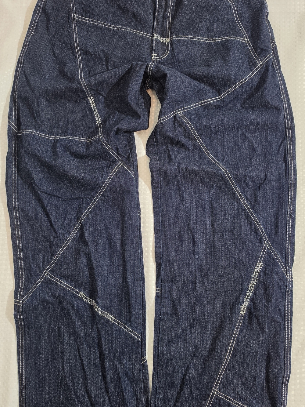 Vintage Y2K Phat Farm Multi-Seam Baggy Jeans Contrast Stitch Indigo 38x34